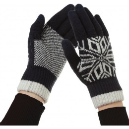 Рукавички ArmorStandart Touch Gloves Snowflake с орнаментом Blue