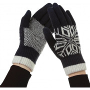 Рукавички ArmorStandart Touch Gloves Snowflake с орнаментом Blue