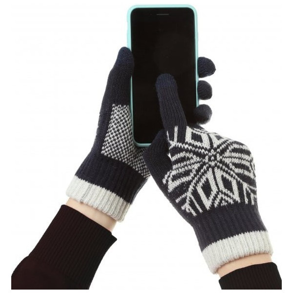 Рукавички ArmorStandart Touch Gloves Snowflake с орнаментом Blue