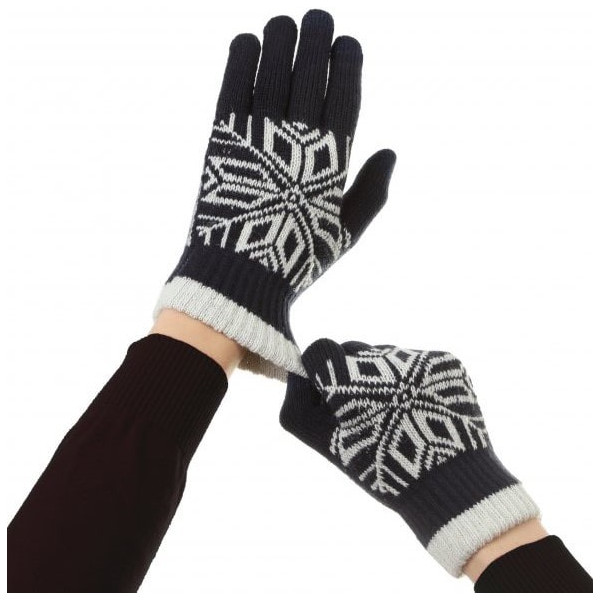Рукавички ArmorStandart Touch Gloves Snowflake с орнаментом Blue
