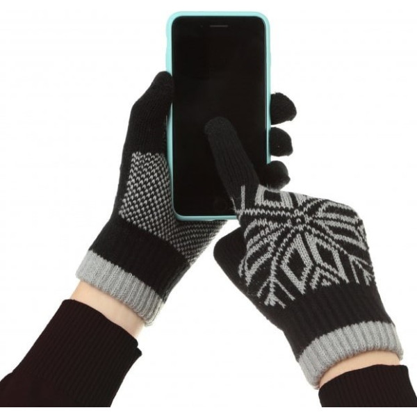 Перчатки ArmorStandart Touch Gloves Snowflake с орнаментом Black