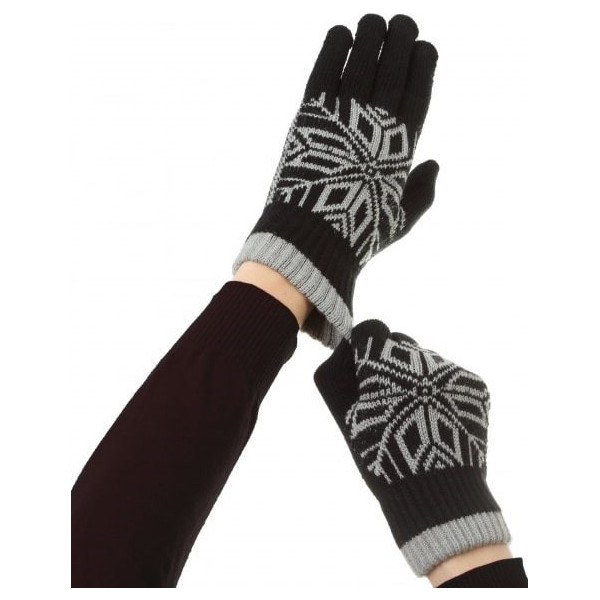 Перчатки ArmorStandart Touch Gloves Snowflake с орнаментом Black