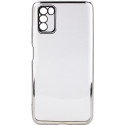 Чехол силиконовый с глянцевой окантовкой для Poco M3 Silver