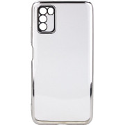 Чехол силиконовый с глянцевой окантовкой для Poco M3 Silver
