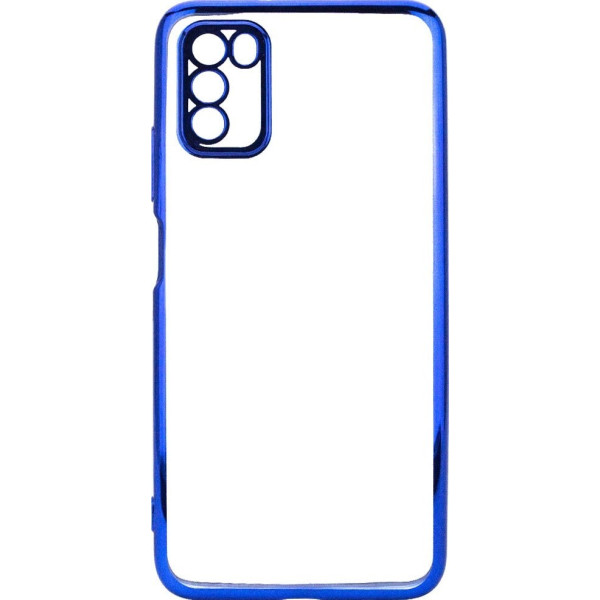 Чехол силиконовый с глянцевой окантовкой для Poco M3 Blue