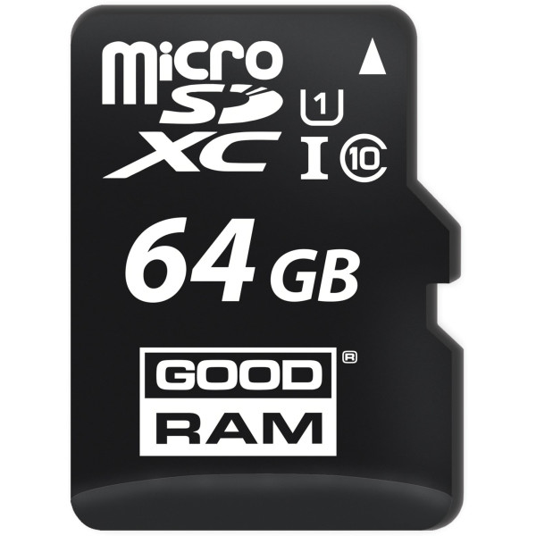 Карта памяти Goodram microSDХC 64GB UHS-I Сlass 10 + SD-adapter (M1AA-0640R12)