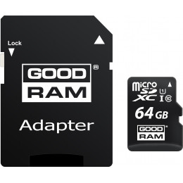 Карта пам'яті Goodram microSDХC 64GB UHS-I Сlass 10 + SD-adapter (M1AA-0640R12)