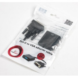 Адаптер Cablexpert DVI-D-VGA, 0.2 м, чорний (A-DVID-VGAF-01) 2