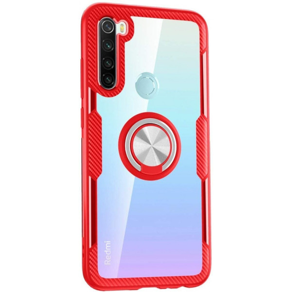Чохол Deen Crystal Ring Xiaomi Redmi Note 8 безбарвний/Red