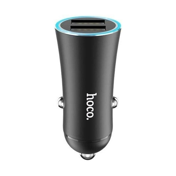 Автомобільний зарядний пристрій Hoco UC204 2USB 2.4A Black