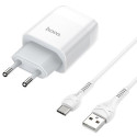 Мережевий зарядний пристрій Hoco C12Q 3.0 + cable Type-C White