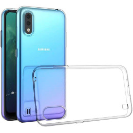 Чехол силиконовый для Samsung A01 прозрачный