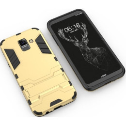 Чехол пластиковый с подставкой для Samsung A600 Gold