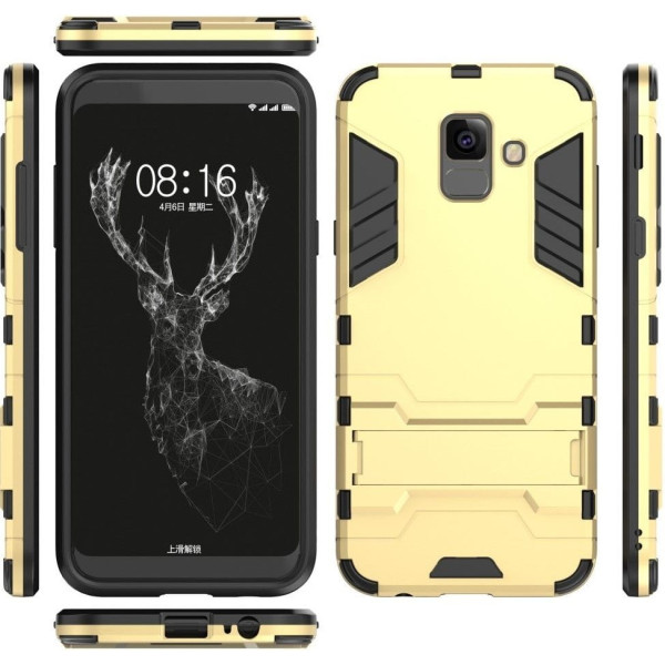 Чехол пластиковый с подставкой для Samsung A600 Gold