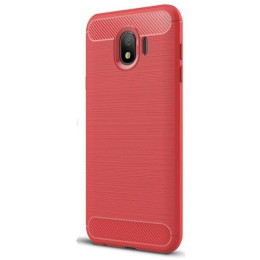 Чехол Carbon Fiber для Samsung J4 2018 J400 Red