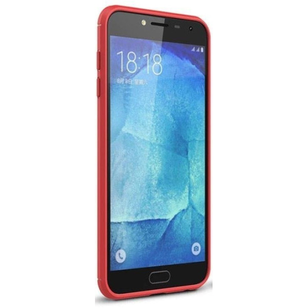 Чехол Carbon Fiber для Samsung J4 2018 J400 Red