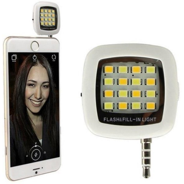 Селфі лампа для телефону LED Mini Jack Flash Stick White