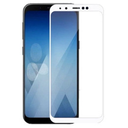 Защитное стекло 3D Samsung A8 Plus 2018 (A730) White