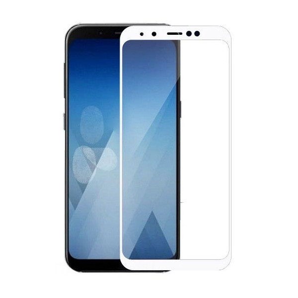 Защитное стекло 3D Samsung A8 Plus 2018 (A730) White